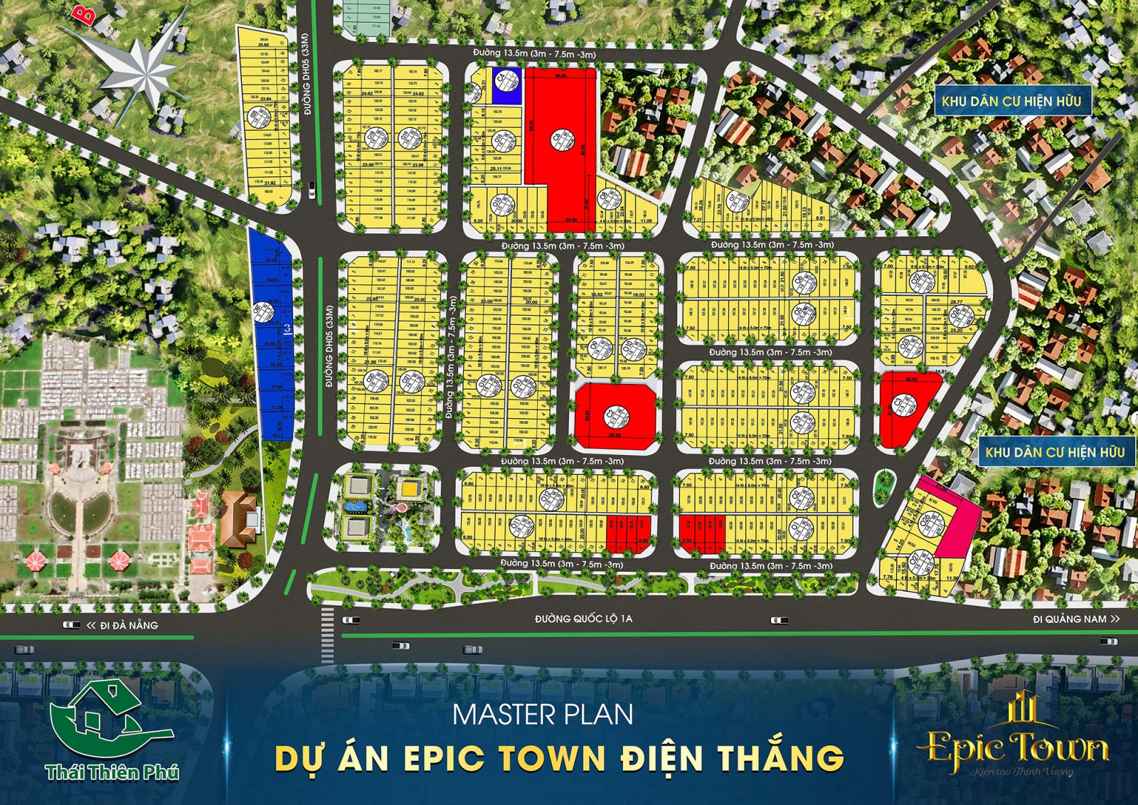 Sơ đồ phân lô dự án Epic Town Điện Thắng bất động sản Thái Thiên Phú